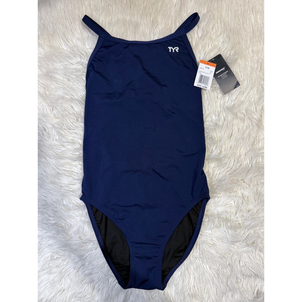 TYR Durafast One Diamondfit Navy One Piece Swimsuit NWT Size 34 M DDRF7A